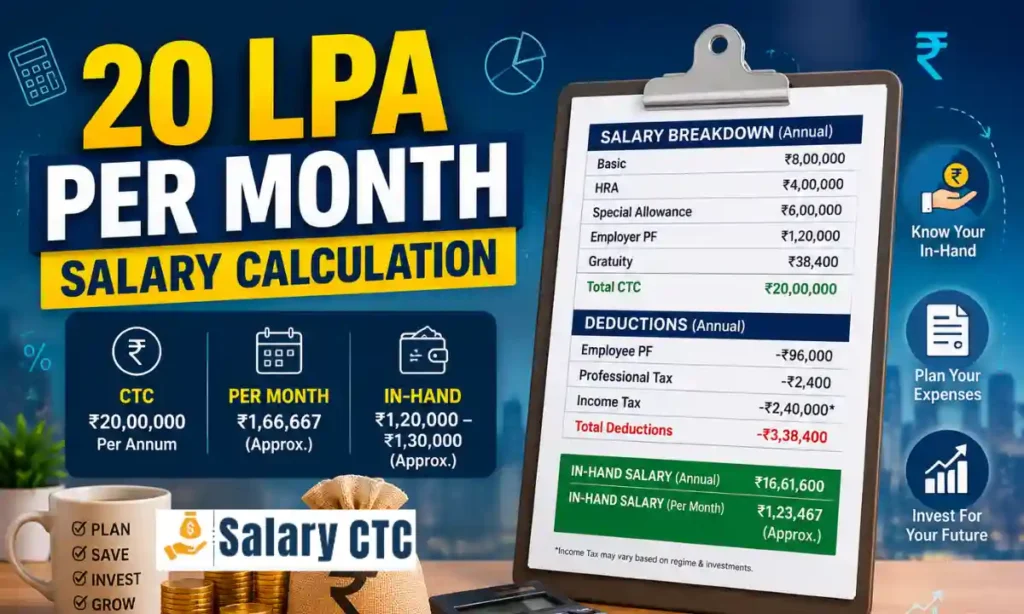 20 LPA Per Month Salary Calculation